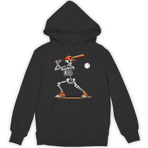 Baseball Skeleton Spooky Boys Halloween Baseball Player Unisex Hoodie - Sportilla