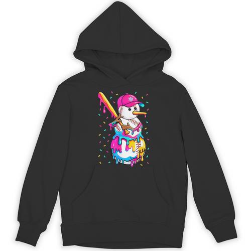 Baseball Snowman Drip Christmas Baseball Boys Men Kids Unisex Hoodie - Sportilla