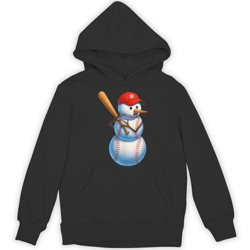 Baseball Snowman Merry Christmas Xmas Pajamas Men Women Kids Unisex Hoodie - Sportilla
