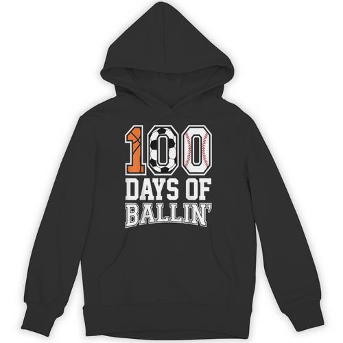 Baseball Soccer Basketball 100 Days Of School Unisex Hoodie - Sportilla