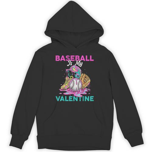 Baseball Is My Valentine Ice Cream Drip Crossed Bats Sport Unisex Hoodie - Sportilla