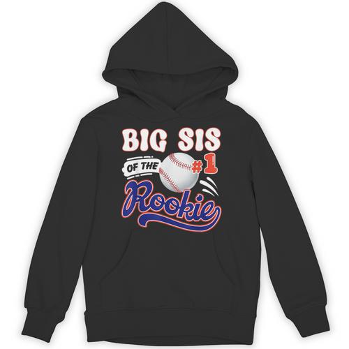 Big Sis Rookie Of Year 1st Birthday Baseball Theme Matching Unisex Hoodie - Sportilla