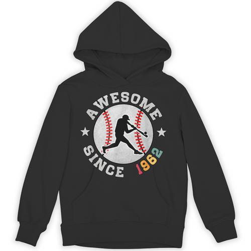 Birthday Baseball Lover 64 Years Old Awesome Since 1962 Unisex Hoodie - Sportilla