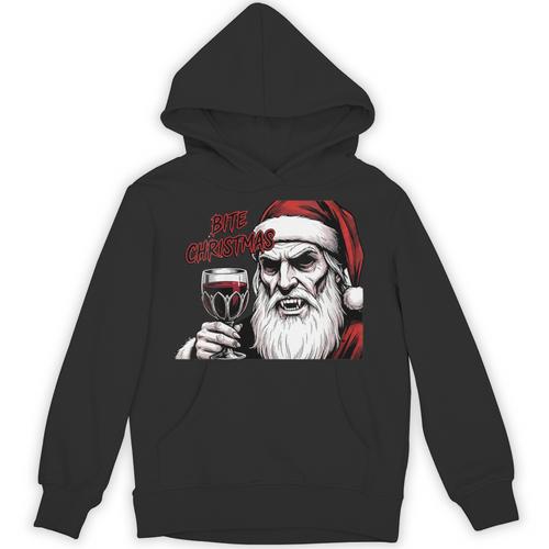 Bite Christmas Vampire Santa Claus Vintage Comic Book Style Unisex Hoodie - Bookorys