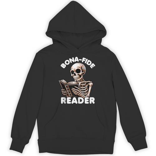 Bonafide Reader Cute Skeleton Reading a Book Lover Bookish Unisex Hoodie - Bookorys DE