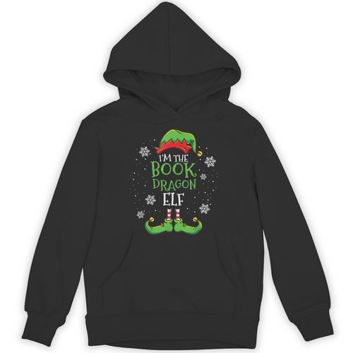 Im The Book Dragon Elf Christmas Librarian Unisex Hoodie - Bookorys AU