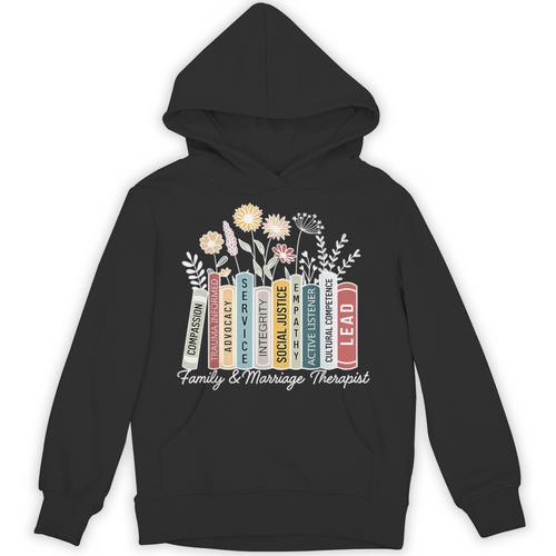Book Flower Marriage Family Therapist Counseling Therapy Unisex Hoodie - Bookorys AU