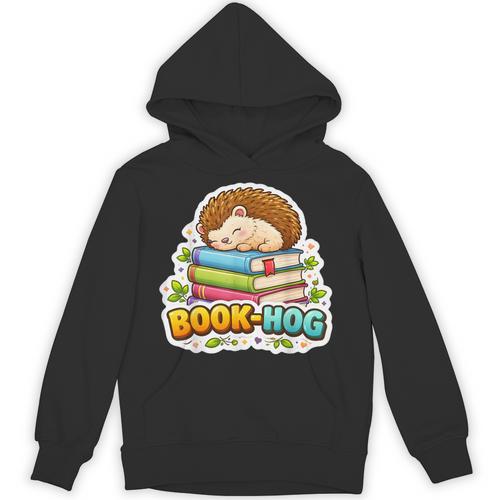 Book Hog Lover Hedgehog Owner Erinaceinae Bookworm Pun Joke Unisex Hoodie - Bookorys DE