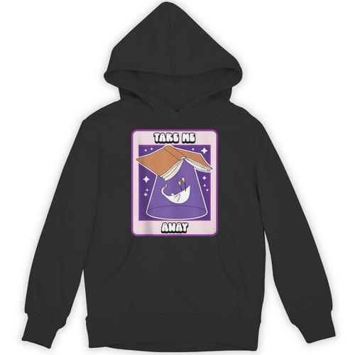 Book Lover Goose Take Me Away UFO Book Humor Unisex Hoodie - Bookorys UK