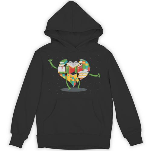 Book Lover Heart Shape Reading Club Librarian Bookworm Unisex Hoodie - Bookorys CA
