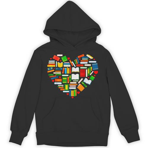 Book Lover Librarian Books Heart Valentine Unisex Hoodie - Bookorys DE