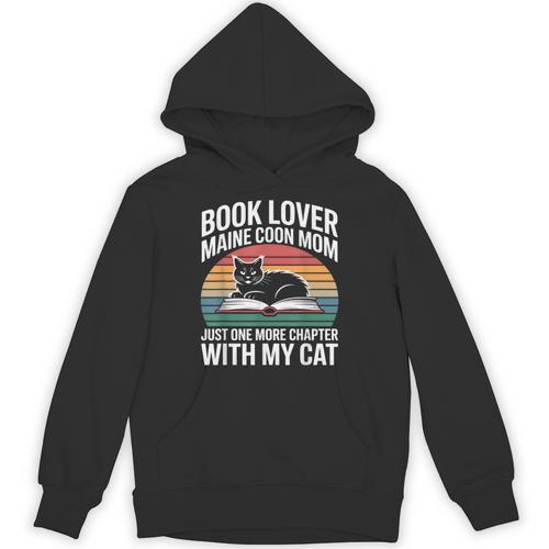 Book Lover Maine Coon Mom Just One More Chapter With My Cat Unisex Hoodie - Bookorys