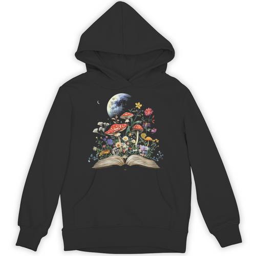 Book Moon Floral Cottagecore Unisex Hoodie - Bookorys