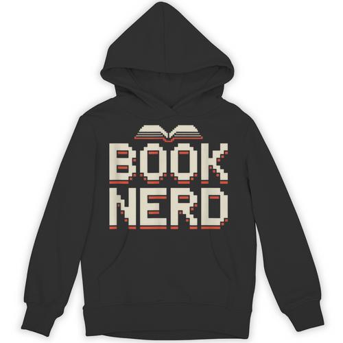 Book Nerd Retro Pixel Reading Librarian Aesthetic Unisex Hoodie - Bookorys UK