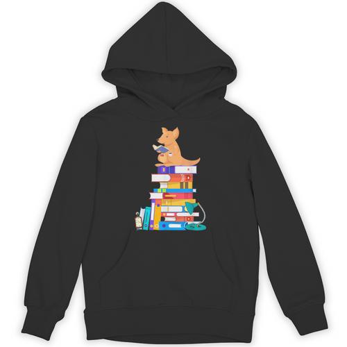 Book Reading Kangaroo Tea Coffee Kawaii Bookworm Unisex Hoodie - Bookorys AU