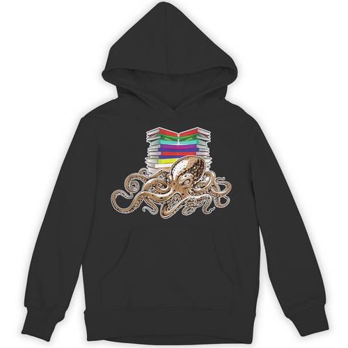 Book-Worm Octopus Reader Teacher Nerd Animal Librarian For Men Women Kids Unisex Hoodie - Bookorys