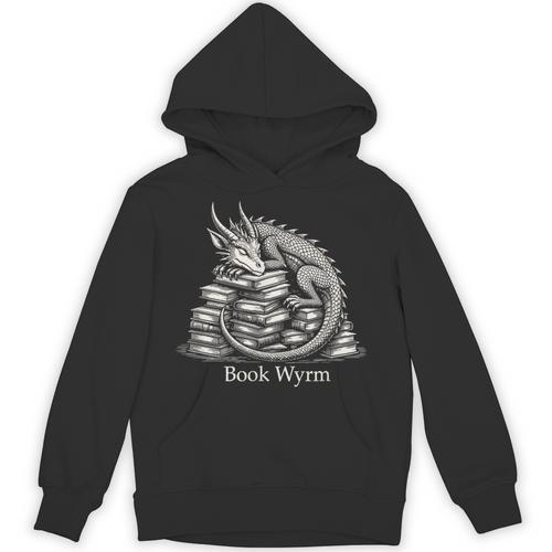 Book Wyrm Fantasy Creature Reading Mythical Art Unisex Hoodie - Bookorys UK