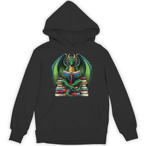 Books Dragon Reading Book Unisex Hoodie - Bookorys AU