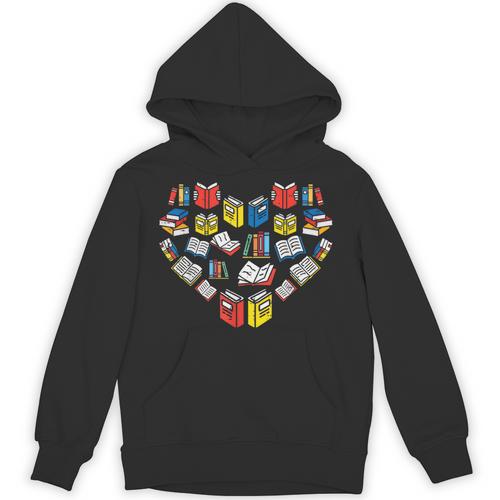 Books Heart Love Reading Teacher Librarian Bookworm Women Unisex Hoodie - Bookorys DE