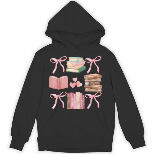 Books And Pink Bows Booktok Coquette Preppy Unisex Hoodie - Bookorys