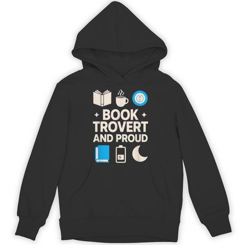 Booktrovert Introvert Reader Library Card Coffee Books Unisex Hoodie - Bookorys AU