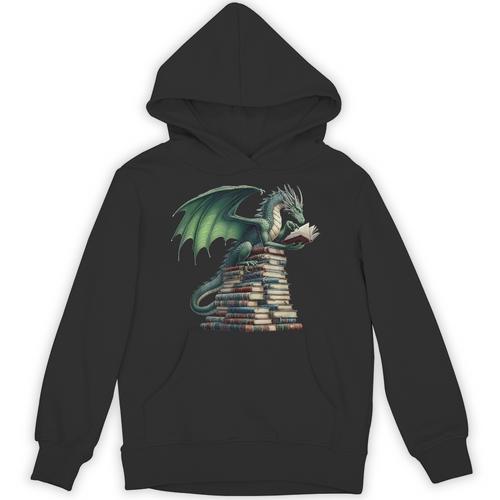 Bookworm Dragon Reading Books Dragon & Books Lover Unisex Hoodie - Bookorys AU