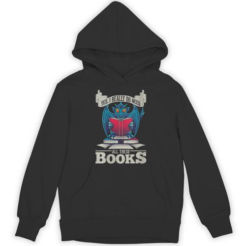 Bookworm Flying Mythical Creature Book Reading Dragon Unisex Hoodie - Bookorys DE