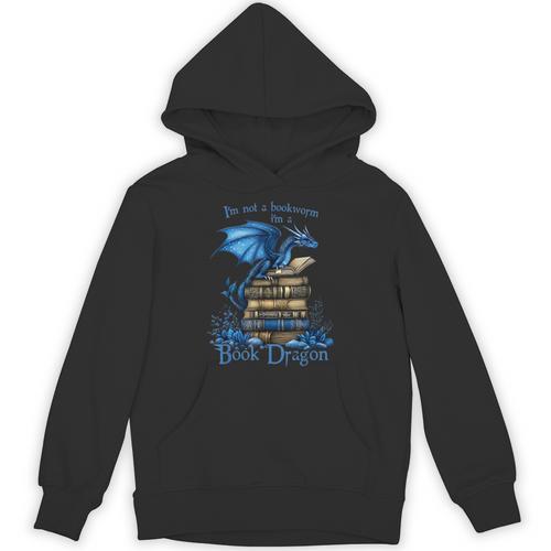 Bookworm I'm a Book Dragon Fantasy Reader Bookish Unisex Hoodie - Bookorys