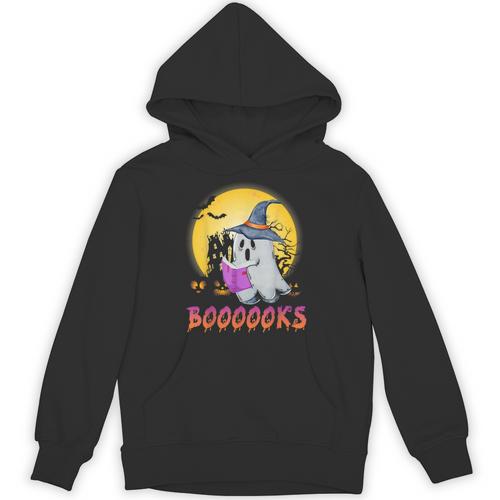 Boooks Cute Ghost Book Reading Halloween 2022 Teacher For Men Women Kids Unisex Hoodie - Bookorys