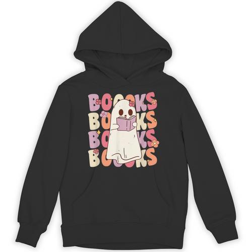 Boooks Halloween Ghost Pun Boo Books Groovy Ghost Unisex Hoodie - Bookorys