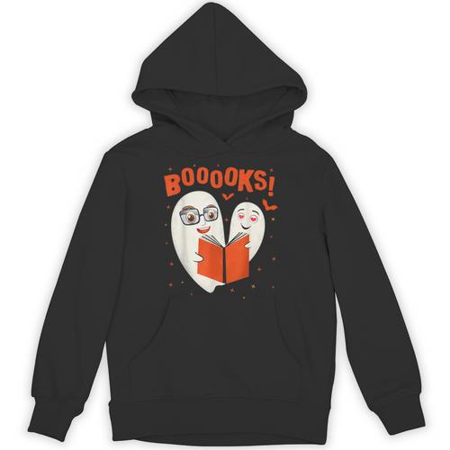 Booooks Boo Ghost Book Library Halloween Students Teachers Men Women Kids Unisex Hoodie - Bookorys