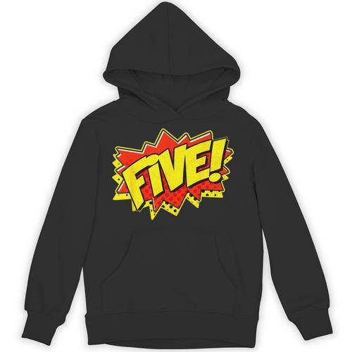 Boy Five Superhero Comic Book Hero 5th Birthday Boy 5 Years Unisex Hoodie - Bookorys CA