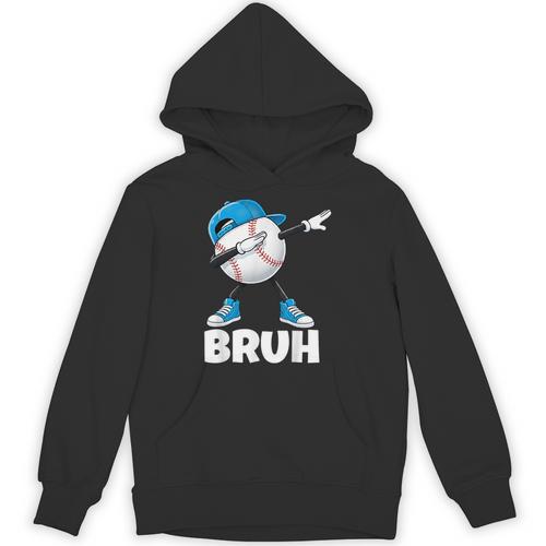 Boys Baseball Graphic Tee Teen Apparel Cute Meme Bruh Unisex Hoodie - Sportilla