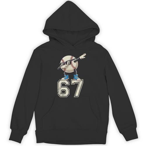 Boys Kids 67 Six Seven Sunglasses Dabbing Baseball Lover Unisex Hoodie - Sportilla