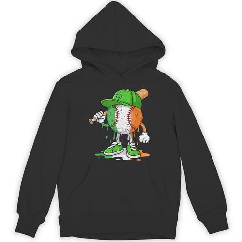 Boys St Patricks Day Irish Flag Kids Baseball Ice Cream Drip Unisex Hoodie - Sportilla