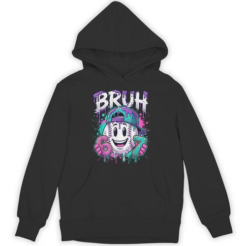 Bruh 67 Baseball Drip Boys Kids Six Seven Meme 6-7 Dripping Unisex Hoodie - Sportilla