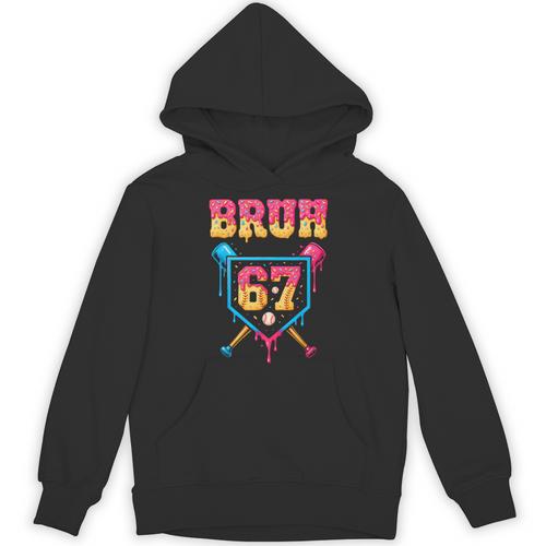 Bruh Baseball Ice Cream Drip Number 67 Player 67th Birthday Unisex Hoodie - Sportilla