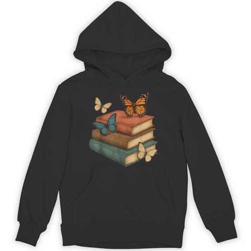 Butterflies And Books Cute Butterfly Unisex Hoodie - Bookorys