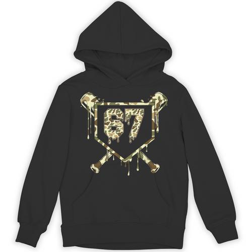 Camo Baseball Ice Cream Drip Number 67 Player 67th Birthday Unisex Hoodie - Sportilla