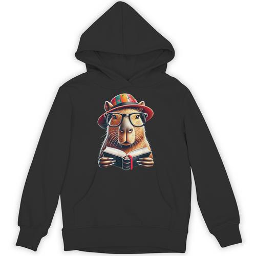 Capybara Bookworm Rodent Reading a Book Unisex Hoodie - Bookorys DE