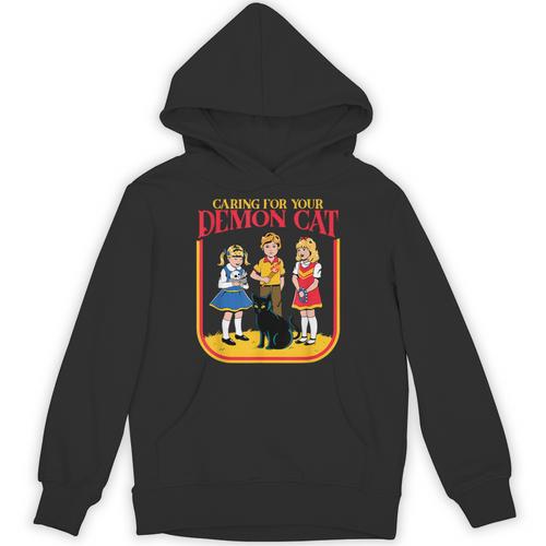 Caring For Your Evil Cat Retro Dark Humor Book Cover Unisex Hoodie - Bookorys