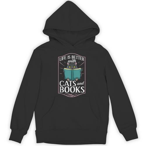 Cat Read Book Reader Reading Librarian Unisex Hoodie - Bookorys AU