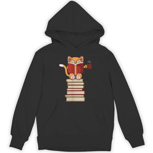 Cats And Reading Books Literature Unisex Hoodie - Bookorys UK