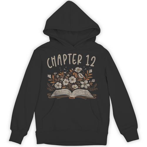 Chapter 12th Birthday Bookworm 12 Years Old For Book Lovers Unisex Hoodie - Bookorys
