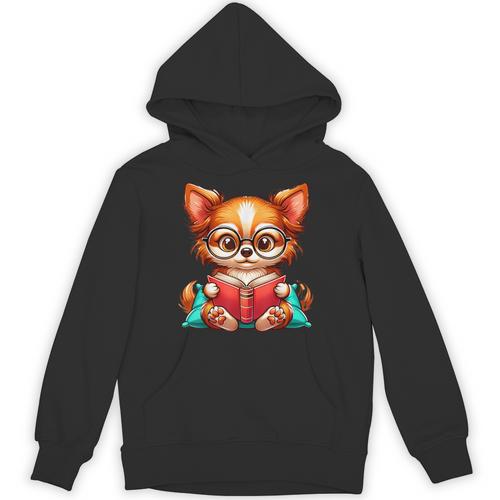 Chihuahua Reading a Book Dog Unisex Hoodie - Bookorys CA