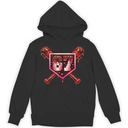 Chocolate 67 Drip Baseball Valentine Love Sports Unisex Hoodie - Sportilla