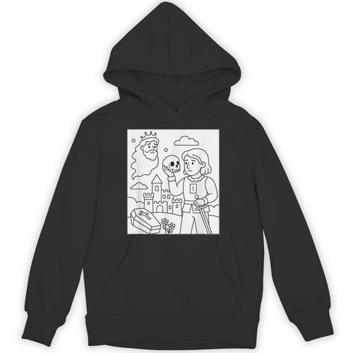 Coloring Book Hamlet Ghost Yorick Castle Shakespeare Play Unisex Hoodie - Bookorys