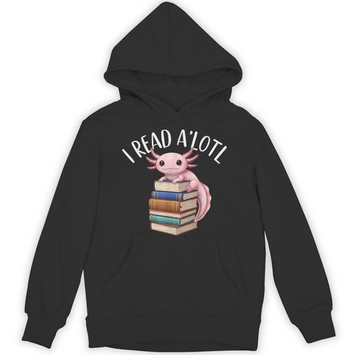 Cool Axolotl Reading Library Book Lover Reading Women Men Unisex Hoodie - Bookorys AU