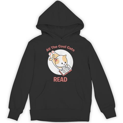 All The Cool Cats Read Book And Cat Lover Unisex Hoodie - Bookorys AU