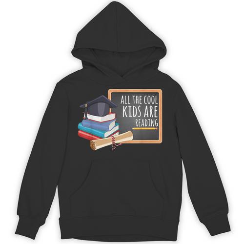 All The Cool Kids Are Reading Book Nerd School Graduation Unisex Hoodie - Bookorys DE